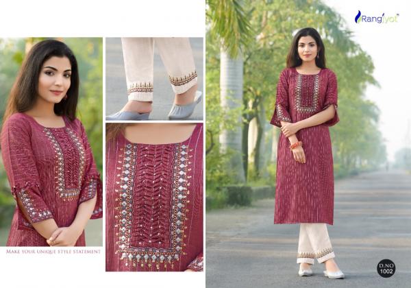 Rangjyot Rangriti 1 Designer Festive Wear Kurti With Pant